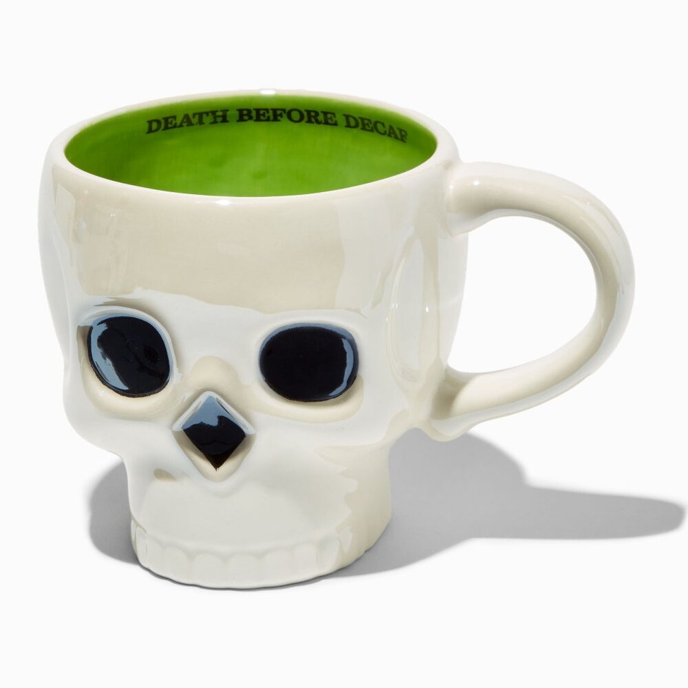 3D Green Skull Mug Halloween Day Of The Dead Spooky